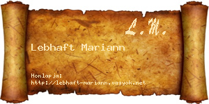 Lebhaft Mariann névjegykártya
